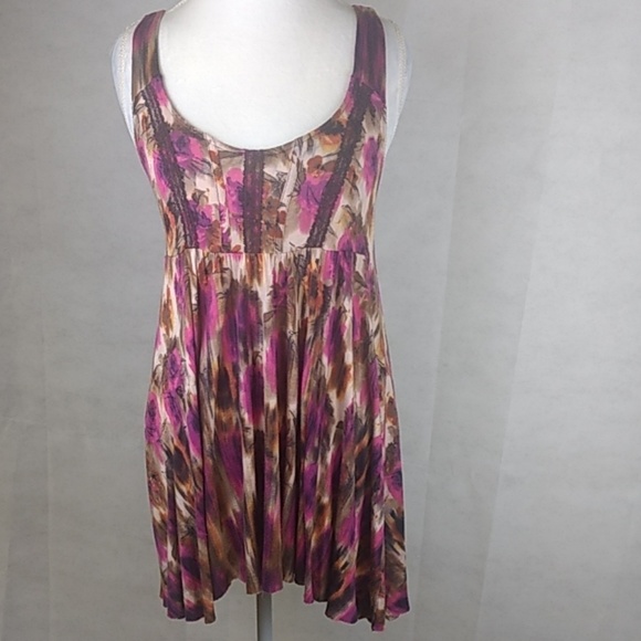 Free People Tunic Floral Lace Racerback Size Small - Picture 2 of 8